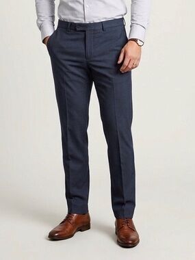 108 HUGO BOSS Men’s Slim Fit Kaito 1 Trousers in Stretch Cotton - Dark Blue, 34R